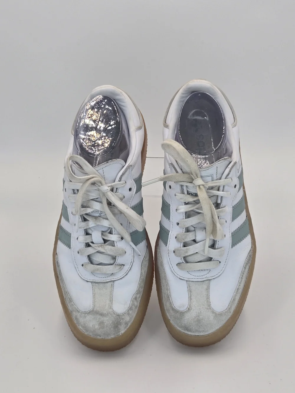 adidas Originals Sambae White Green Low-Top Sneakers w/ Gum Sole Women's Size 9